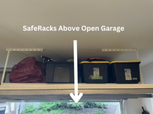 SafeRacks installed above garage door